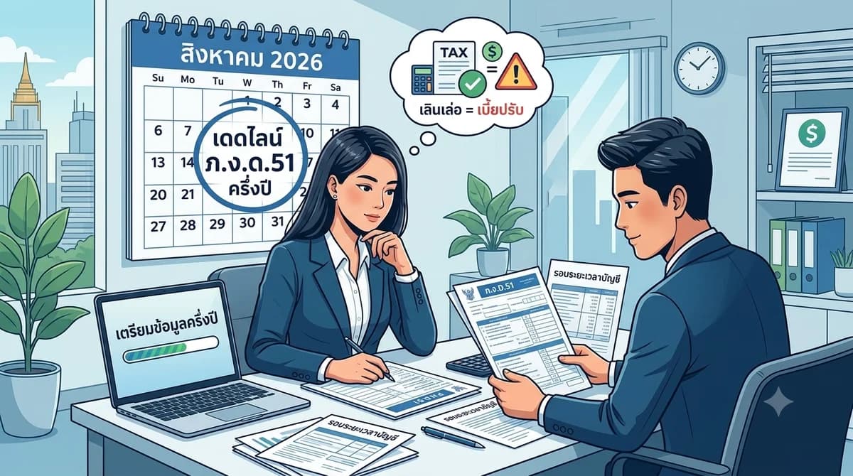 เตรียมตัวยื่น ภ.ง.ด.51 ภาษีครึ่งปี 2026: สิ่งที่ SME ต้องระวังเพื่อไม่ให้โดนเบี้ยปรับ